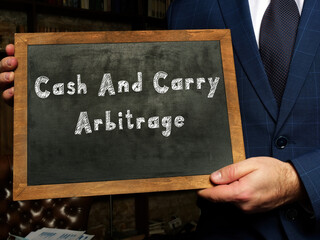  Cash And Carry Arbitrage sign on the black chalkboard.