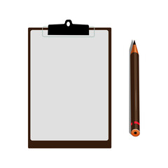 clipboard with pencil and paper vector illustration