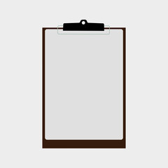 clipboard with blank paper isolated illustration