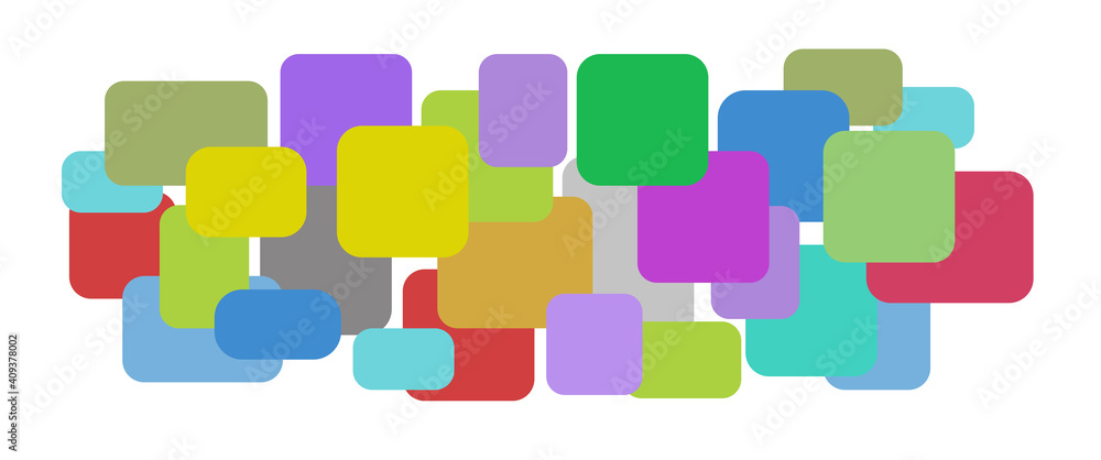 Poster multicolored geometric background. rounded rectangles in different colors. multicolored geometric sh