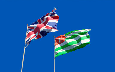 Flags of UK British and Abkhazia.