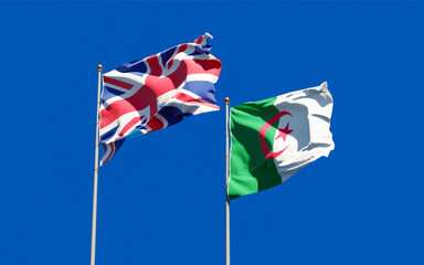 Flags of UK British and Algeria.