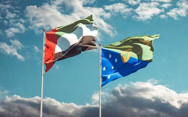 Flags of UAE Arab Emirates and Christmas Island.