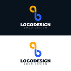 ab letter logo design modern and minimal logotype vector template