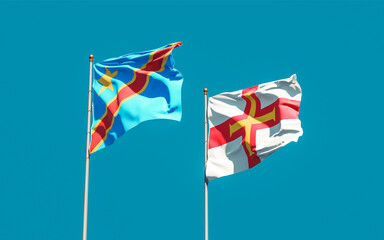 Flags of Guernsey and DR Congo.