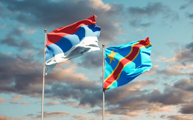 Flags of Republika Srpska and DR Congo.