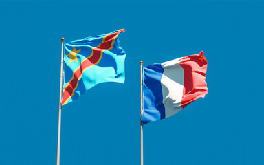 Flags of France and DR Congo.
