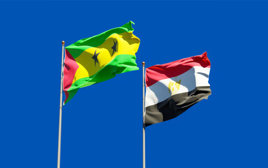 Flags of Sao Tome and Principe and Egypt.
