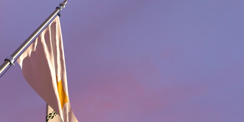 3d rendering of the national flag of the Cyprus