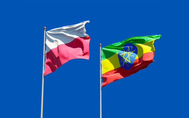 Flags of Poland and Ethiopia.