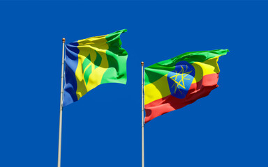 Flags of Saint Vincent and the Grenadines and Ethiopia.