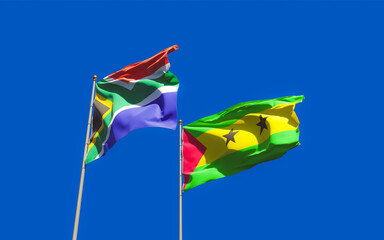 Flags of Sao Tome and Principe and SAR African.