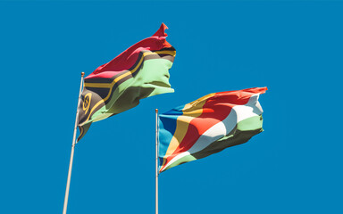 Flags of Vanuatu and Seychelles.