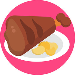 German Food Icon. Food Icon. Vector Illustration. 