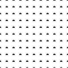 Square seamless background pattern from geometric shapes. The pattern is evenly filled with black sports bag symbols. Vector illustration on white background