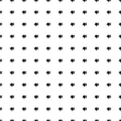 Square seamless background pattern from black thumb down symbols. The pattern is evenly filled. Vector illustration on white background