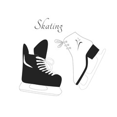 Ice skating shoes icon. Women's and men's version of skates. Vector