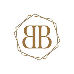 Simple Elegant Initial Letter Type BB Logo Sign Symbol Icon, Logo Design Template