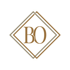 Obraz premium Simple Elegant Initial Letter Type BO Logo Sign Symbol Icon, Logo Design Template