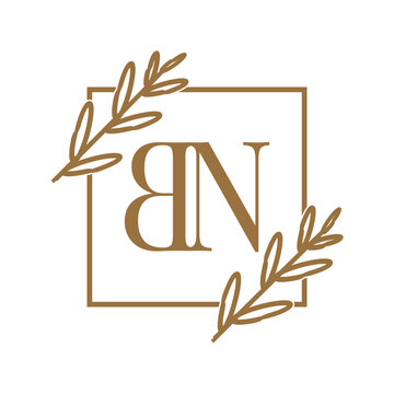 Simple Elegant Initial Letter Type BN Logo Sign Symbol Icon, Logo Design Template
