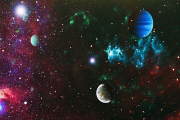 Universe filled with stars, nebula and galaxy . Science fiction art. Elements of this image...