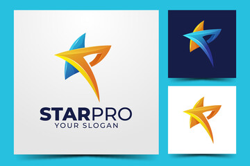 Fototapeta na wymiar Star and Letter P Creative Logo