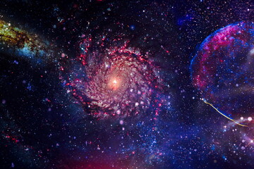 Colorful nebula. Space abstract background . Elements of this Image Furnished by NASA