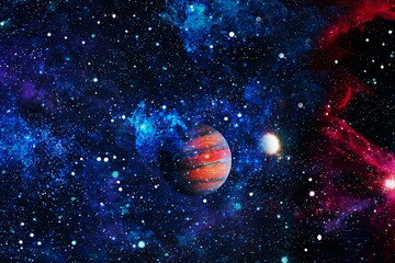 planets, stars and galaxies in outer space showing the beauty of space exploration. Elements...