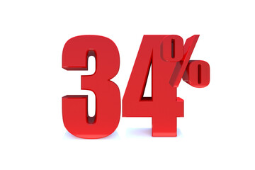 34 Percent off 3d Sign on White Background, Special Offer 34% Discount Tag, Sale Up to 34 Percent Off,big offer, Sale, Special Offer Label, Sticker, Tag, Banner, Advertising, offer. 