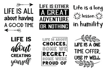 Fototapeta premium Set of Calligraphy saying for print. Motivation Inspiring Positive Vector Quotes for every day. Ready to post in social media, brochure, magazine.