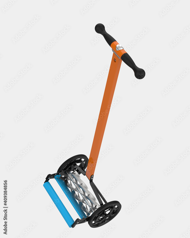 Poster lawn trimmer isolated on background with mask. 3d rendering - illustration