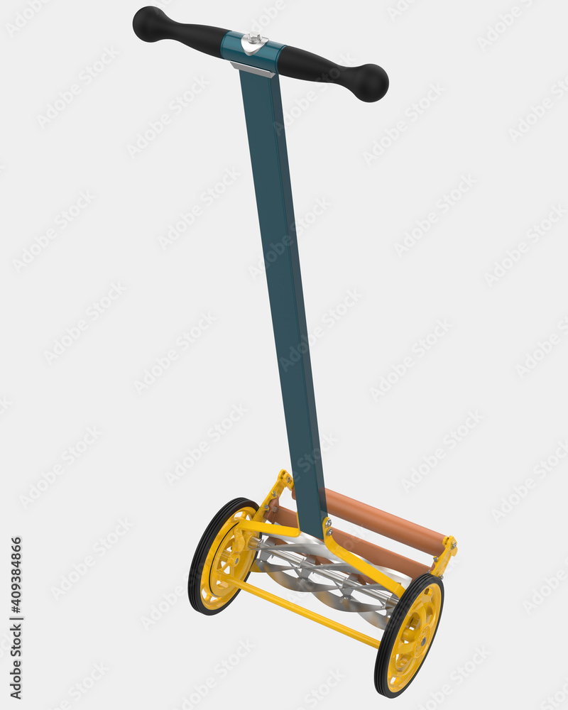 Poster lawn trimmer isolated on background with mask. 3d rendering - illustration
