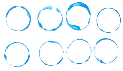 Drink stains on a white background close up.