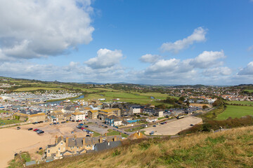 West Bay town view Dorset UK