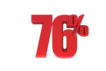 76 Percent off 3d Sign on White Background, Special Offer 76% Discount Tag, Sale Up to 76 Percent Off,big offer, Sale, Special Offer Label, Sticker, Tag, Banner, Advertising, offer. 