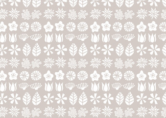 北欧風花模様_シームレス01