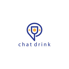 Drink logo vector icon illustration chat design template