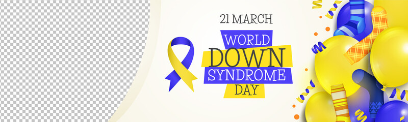 Fototapeta na wymiar World Down Syndrome Day Banner with Blank Space