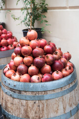 Pile of ripe pomegranates