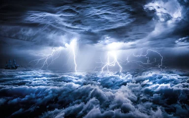Tuinposter storm over the sea weather © Юрий Бычков