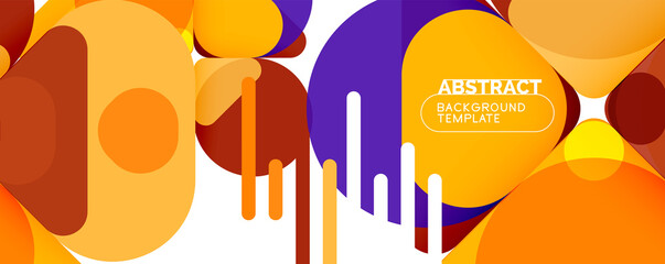 Modern geometric round shapes and dynamic lines, abstract background. Vector illustration for placards, brochures, posters and banners