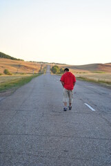 man and road