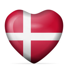Obraz premium Heart Denmark flag