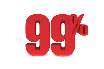 99 Percent off 3d Sign on White Background, Special Offer 99% Discount Tag, Sale Up to 99 Percent Off,big offer, Sale, Special Offer Label, Sticker, Tag, Banner, Advertising, offer. 