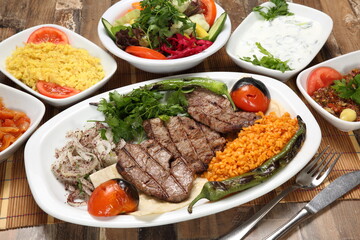 turkish grilled beef steak plate