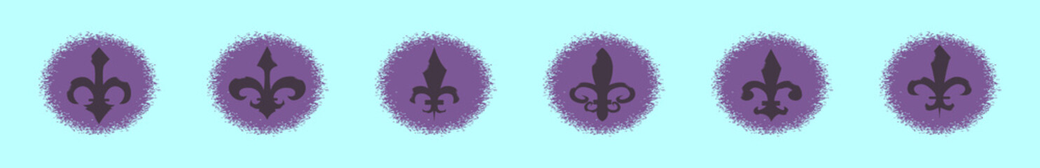 set of fleur de lis cartoon icon design template with various models. vector illustration isolated on blue background © eny
