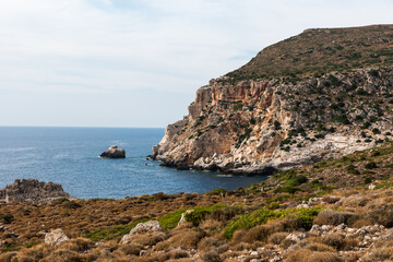 Fototapeta na wymiar Jagged coast of the island of Kefalonia
