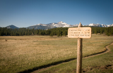 Signpost in Rocky Mountain National Park