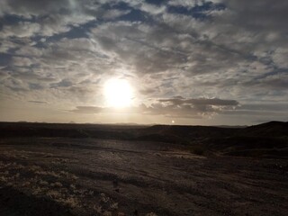 sunset over the field