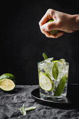 mojito cocktail with lime